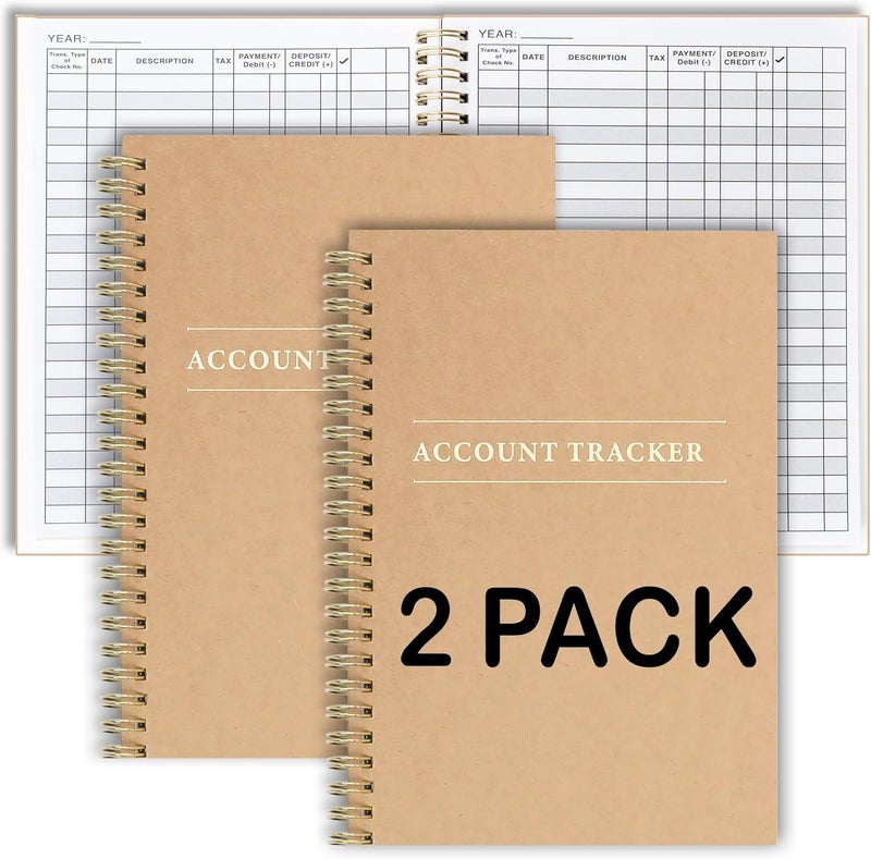 Eryqas 2 Pack Accounting Ledger Books for Home Budget Tracking, Business Bookkeeping - Home Expense Tracking Notebook - Expense Ledger for Small Business Bookkeeping - Bookkeeping Book (100 Pages 2 Pack) - Image 1